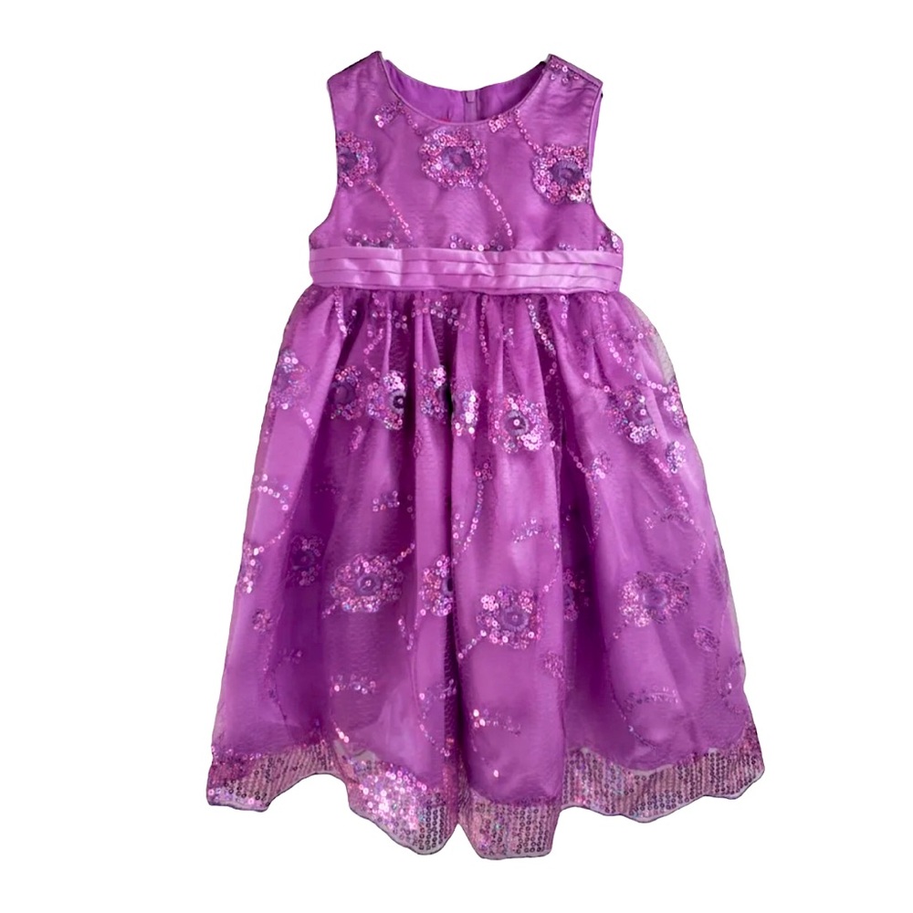 Disney Princess Dress Purple Lavender Fancy Sequin Girl Toddler Party